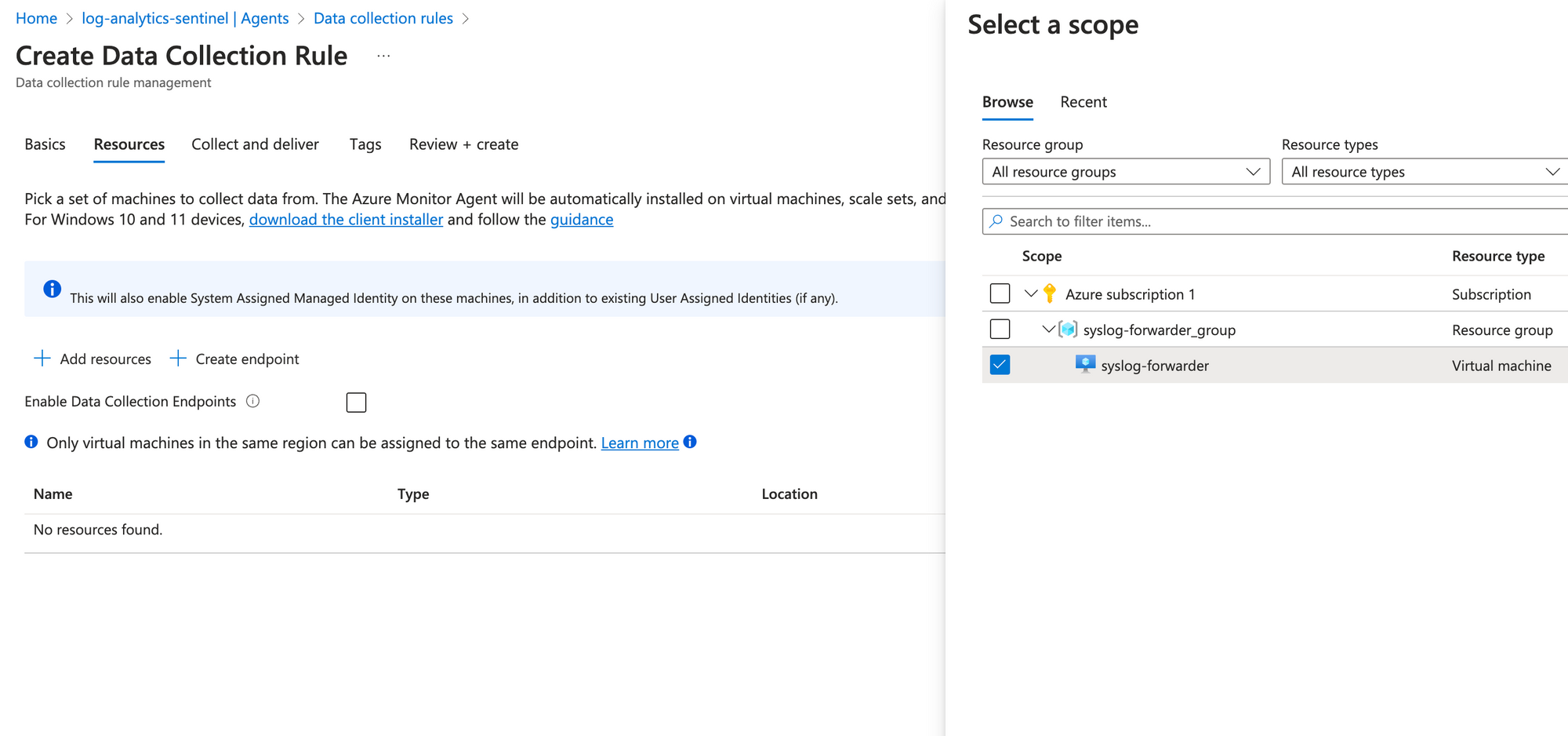 Creating and onboarding a Syslog Forwarder into Sentinel (Azure VM) (Easy)